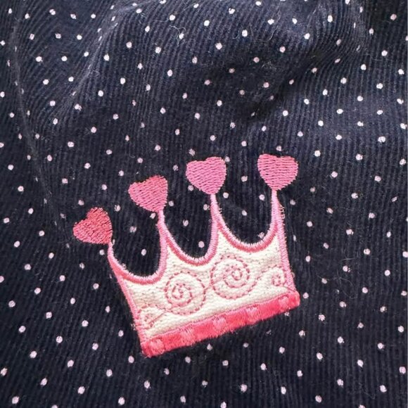 Vtg Rare Editions Navy & Pink Polka Dots Ballet Theme Corduroy Dress-Size 24 Mo. - Picture 10 of 10